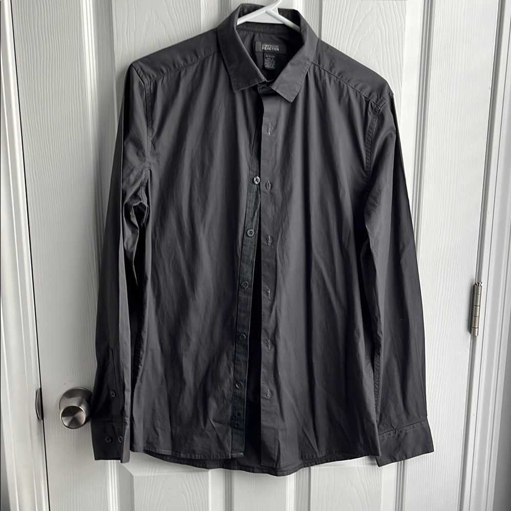 Kenneth Cole Reaction Gray Shirt Size Small Super Slim Fit